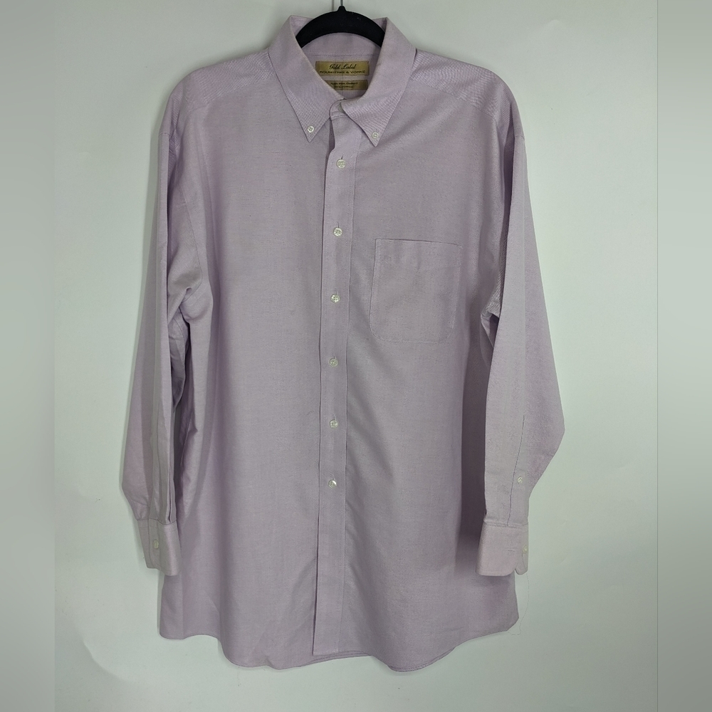 Men's ROUNDTREE & YORKE Non-Iron Oxford Long Sleeve Button Down Shirt